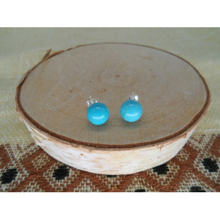 Puces d'oreilles Turquoise 8mm