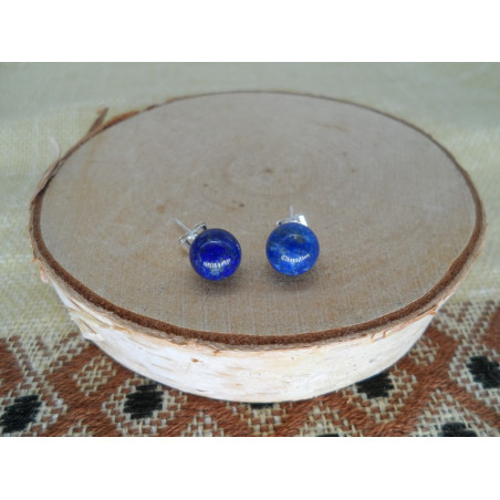 Puces d'oreilles Lapis Lazuli 8mm