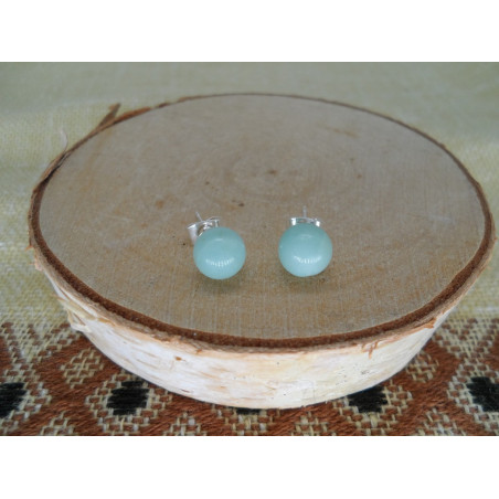 Puces d'oreilles Amazonite 8mm