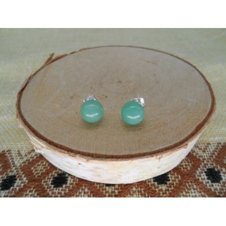 Puces d'oreilles Aventurine Verte 8mm