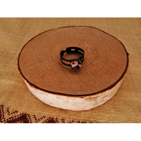 Bague Bronze Rhodonite 8mm